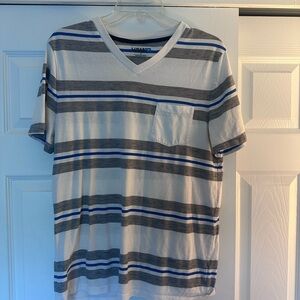 Tony Hawk Striped White V-Neck T-Shirt